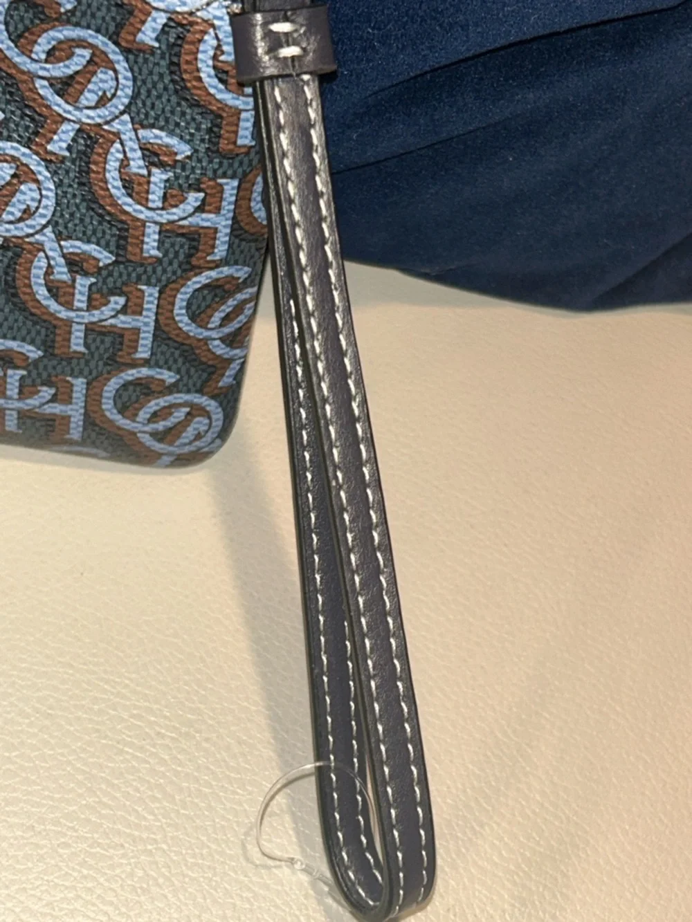 Coach Monogram Wristlet - Blue & Brown - Picture 4 of 10